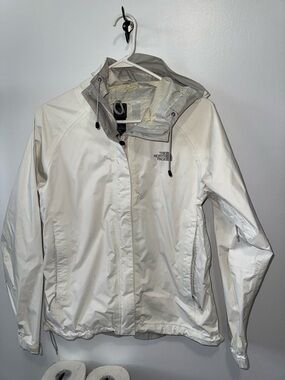 The North Face Women's White Hooded rain jacket